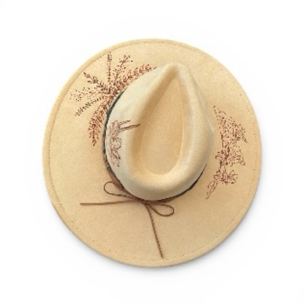 Western Hand Burned Festival Hat
